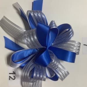 Royal Blue Satin With Silver Ribbon ***Pick Up Only*** Flower Bouquet