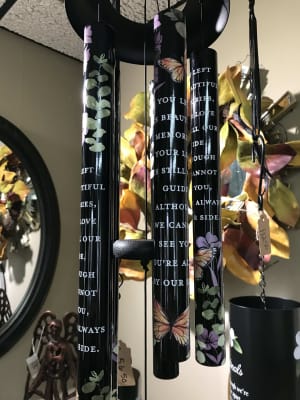 Black Butterfly Wind Chime Flower Bouquet