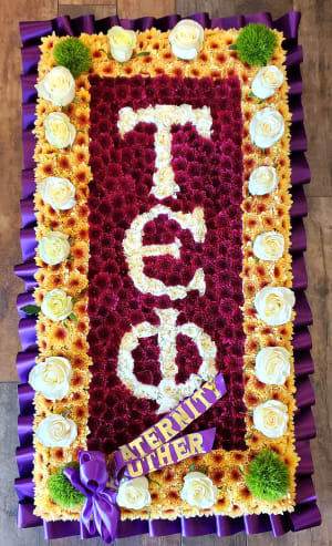 Greek Fraternity Letters, Custom Floral Arrangement Flower Bouquet