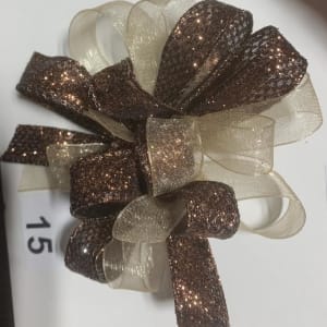 Sheer Gold With Copper Sparkly Ribbon Wrist Corsage ***Pick Up Only*** Flower Bouquet