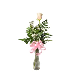 One Rose Vase Flower Bouquet