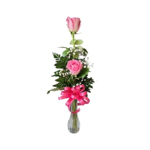 Two Rose Vase Flower Bouquet