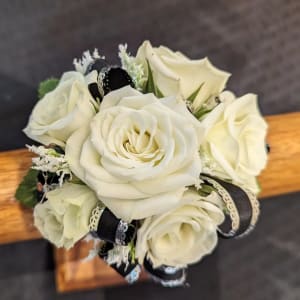 Black Silver Corsage Flower Bouquet