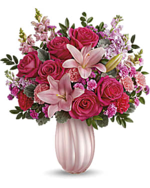 Teleflora's Rosy Swirls Bouquet Flower Bouquet