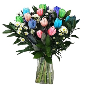 Rainbow Radiance Tulips (Colors Vary) Flower Bouquet