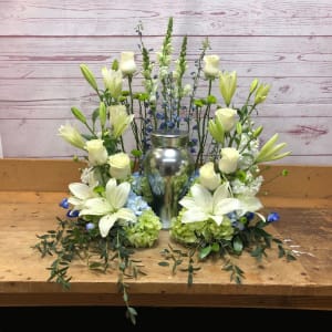 Half Circle Cremation Urn Arrangement Flower Bouquet