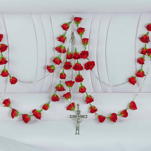 FOREVER IN OUR HEARTS ROSARY Flower Bouquet