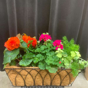 Rectangular Outdoor Planter Flower Bouquet