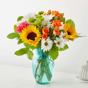 FTD's Sun-Drenched Blooms Vase Flower Bouquet