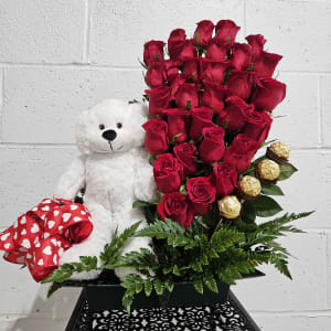 A Bear's Love- Medium Flower Bouquet