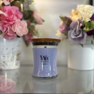 Lavender Spa Wood Wick Candle Flower Bouquet