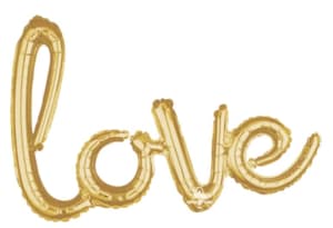 31 Inch Love Gold Script Balloon Flower Bouquet