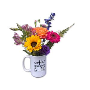 Adulting is Hard Mug Flower Bouquet