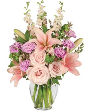 Pink Paradise Vase of Flowers Flower Bouquet