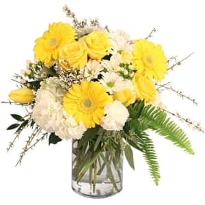 Artistic Cream & Honey Vase of Flowers Flower Bouquet