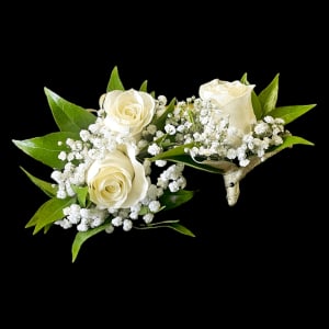 WHITE CORSAGE & BOUTONNIERE Flower Bouquet