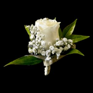 WHITE BOUTONNIERE Flower Bouquet