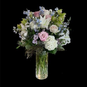 Pastel Tall Cylinder Flower Bouquet