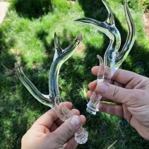 Glass Antler Set- Large Flower Bouquet