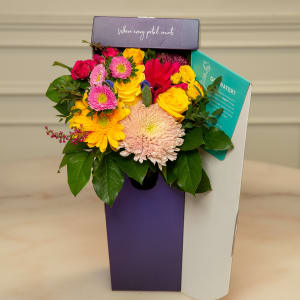 Wrap Arrangement w/ Box Flower Bouquet
