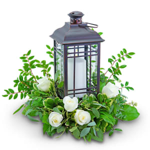 Signature Rustic Rose Lantern Flower Bouquet