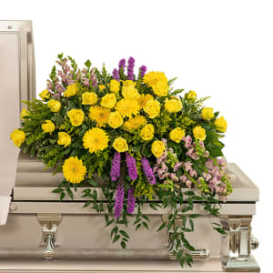 Sunshine from Heaven Casket Spray Flower Bouquet