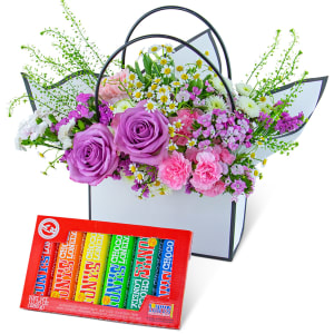 Chocolate-Covered Love Blooming Tote Ensemble Flower Bouquet