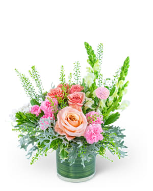 Rosy Coral Romance Flower Bouquet