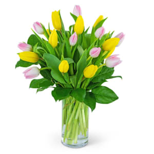 Strawberry Lemonade Deluxe Tulips Flower Bouquet