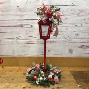 Christmas Silk (Artificial) Lamp Post Flower Bouquet