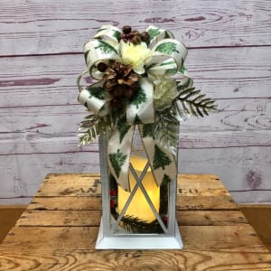Brushed Finish Silk (Artificial) Christmas Lantern Flower Bouquet