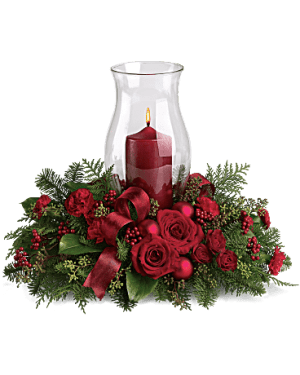 Holiday Glow Centerpiece Flower Bouquet