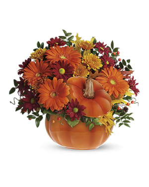Teleflora's Country Pumpkin Flower Arrangement Teleflora's Country Pumpkin Flower Bouquet