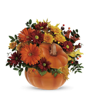 Teleflora's Country Pumpkin Flower Arrangement Teleflora's Country Pumpkin Flower Bouquet