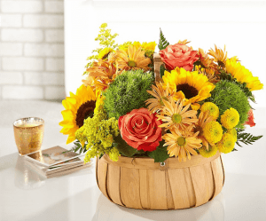 Harvest Sunflower Basket Flower Bouquet