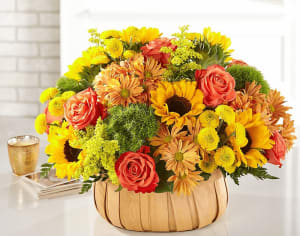 Harvest Sunflower Basket Flower Bouquet