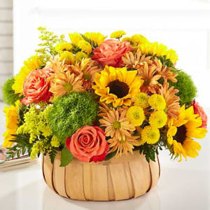 Harvest Sunflower Basket Flower Bouquet