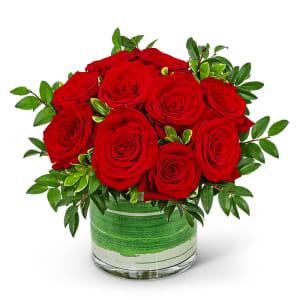 One Dozen Rosy Posy Red Roses Flower Bouquet