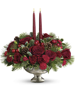 Teleflora's Mercury Glass Bowl Bouquet Flower Bouquet