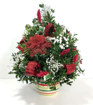 Christmas in St. Louis Tree Flower Arrangement Christmas in St. Louis Tree Flower Bouquet