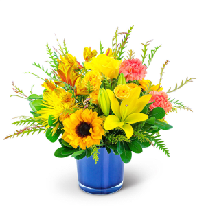 Sun-Kissed Sapphire Flower Bouquet
