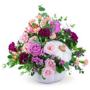 Artistic Blush in White Pumpkin Flower Arrangement Artistic Blush in White Pumpkin Flower Bouquet