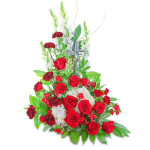 Serene Sanctuary Crystal Cross (Lg. Teleflora Cross) Flower Arrangement Serene Sanctuary Crystal Cross (Lg. Teleflora Cross) Flower Bouquet