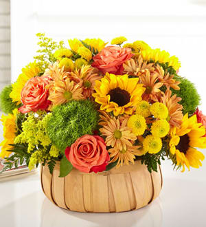 Harvest Sunflower Basket Flower Bouquet