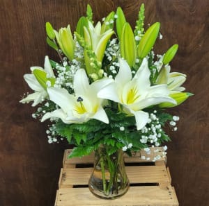 Sympathy Lily Arrangement Flower Bouquet