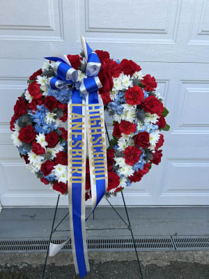 Red, White, & Blue Sympathy Wreath