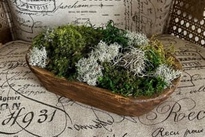 Preserved Moss Dough Bowl Flower Arrangement Preserved Moss Dough Bowl Flower Bouquet