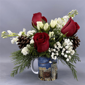 Tulsa Christmas Coffee Mug by Rathbone's Flair Flowers Flower Bouquet
