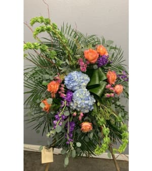 Bright Sentiments Easel Spray Flower Bouquet