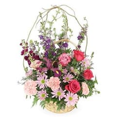 Monet’s Garden Table Basket Flower Bouquet